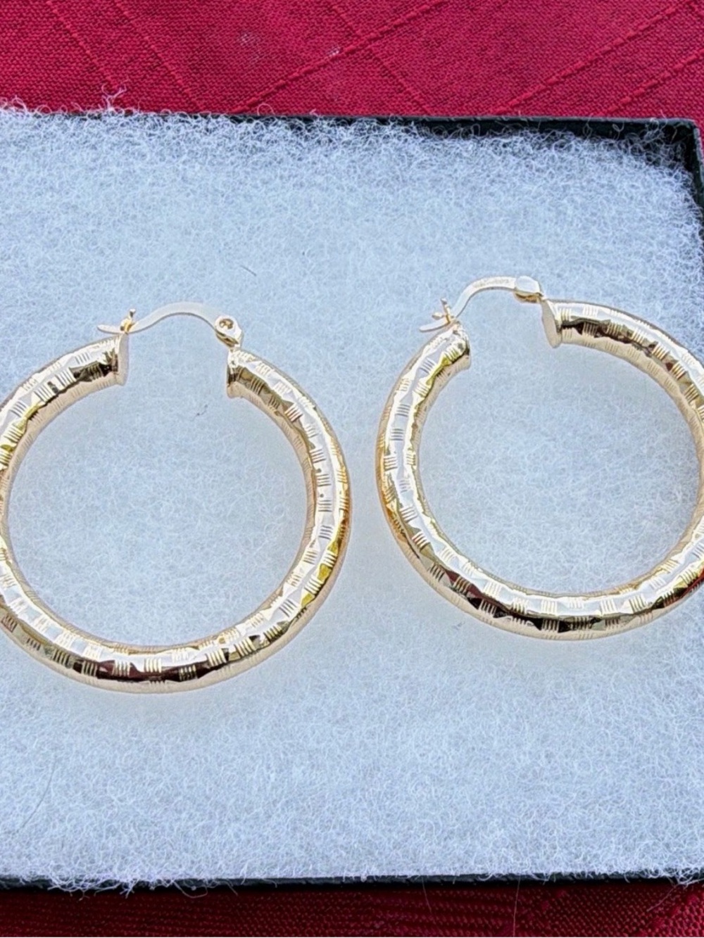 Textured Gold Hoop Earrings for Women